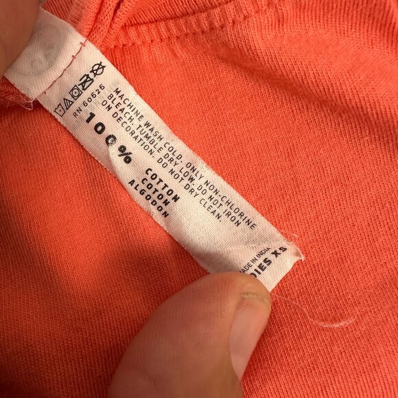 L.A.T Live and Tell Ladies XS Orange Crew Neck Short Sleeve Cotton T-Shirt - Picture 4 of 5